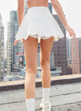 Scallop Bottom High-Waist A-line Tennis Skirt.