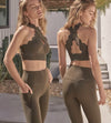 Scallop crossed front and back top and legging Set.