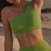 Scallops  One Shoulder Womens Sports Bras and Leggings.