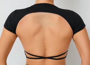 Open-Back Cross-Tie Crop Tee