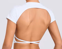  Open-Back Cross-Tie Crop Tee