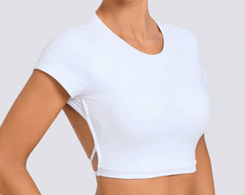 Open-Back Cross-Tie Crop Tee