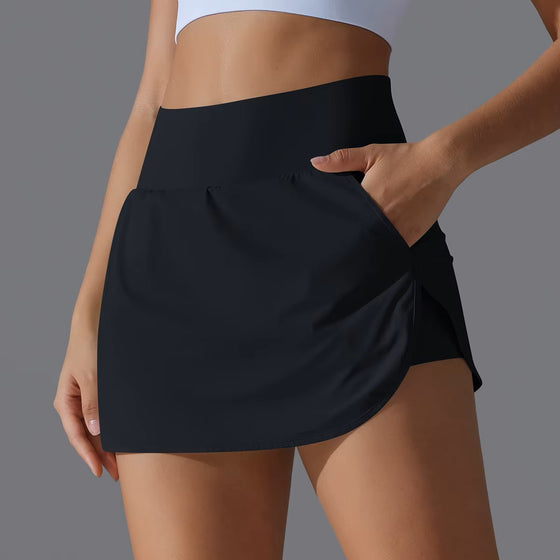 Double Layer Pockets Women Quick Dry Short Skirt