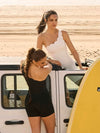 One-Shoulder Scallop Jumpsuit.
