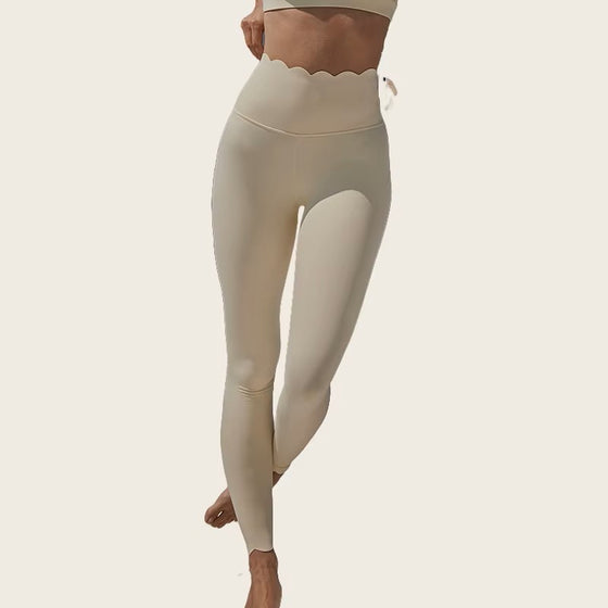 Scallops  One Shoulder Womens Sports Bras and Leggings.