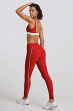 Sports Suit Deep V Neck Contrast Color Yoga Suit Gym Fitness Outdoor Leisure Sportswear 2-Piece Set