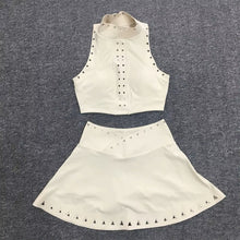 Sensation collection. V-Waist Skirt Set With Open-Back Crop Top