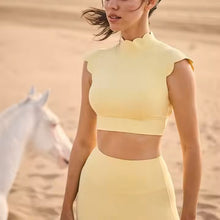 Scallops Beauty Wavy Back Design Crop Top