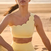 Scallops  One Shoulder Womens Sports Bras and Leggings.